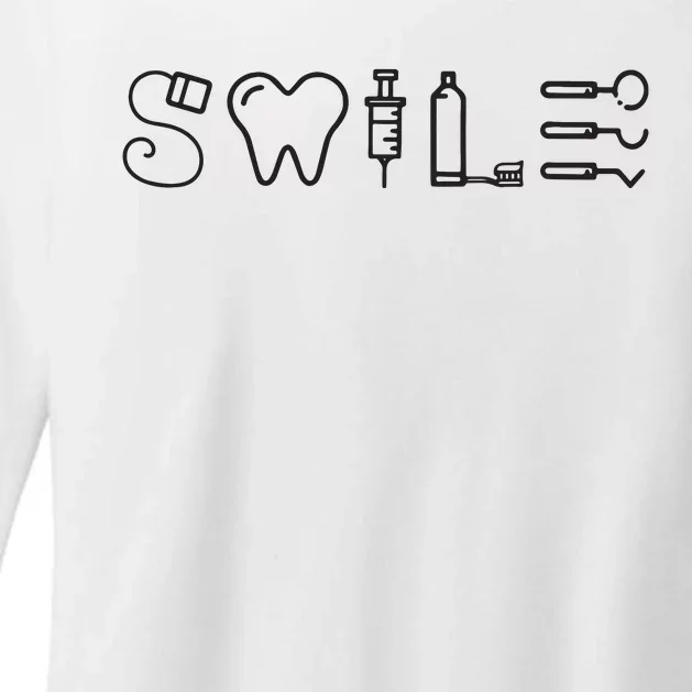 Dentist Smile Teeth Dental Hygienist Funny Dentist Womens CVC Long Sleeve Shirt