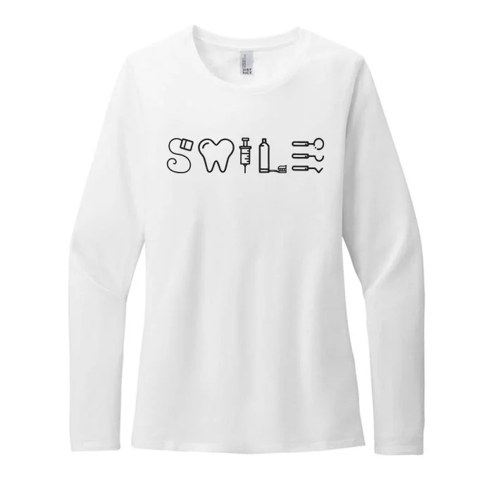 Dentist Smile Teeth Dental Hygienist Funny Dentist Womens CVC Long Sleeve Shirt