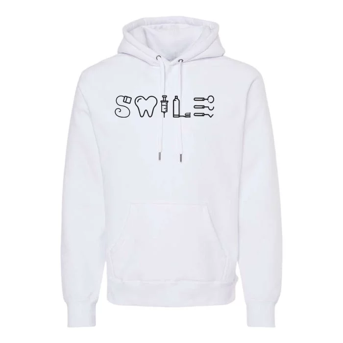 Dentist Smile Teeth Dental Hygienist Funny Dentist Premium Hoodie