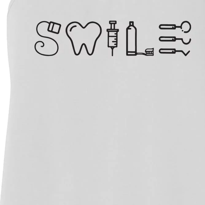 Dentist Smile Teeth Dental Hygienist Funny Dentist Women's Racerback Tank