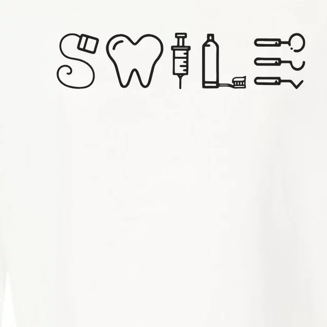 Dentist Smile Teeth Dental Hygienist Funny Dentist Cropped Pullover Crew