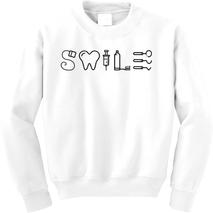 Dentist Smile Teeth Dental Hygienist Funny Dentist Kids Sweatshirt