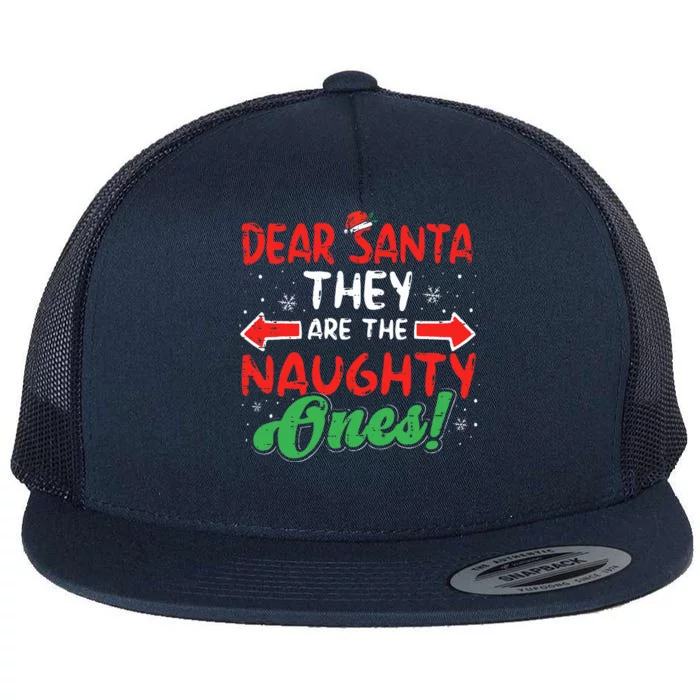 Dear Santa They Naughty Ones Christmas Xmas Flat Bill Trucker Hat