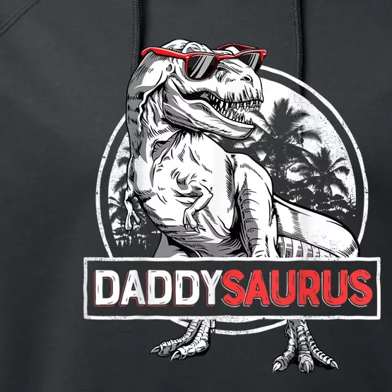 Daddy Saurus T rex Dinosaur  Father's Day Family Matching Performance Fleece Hoodie