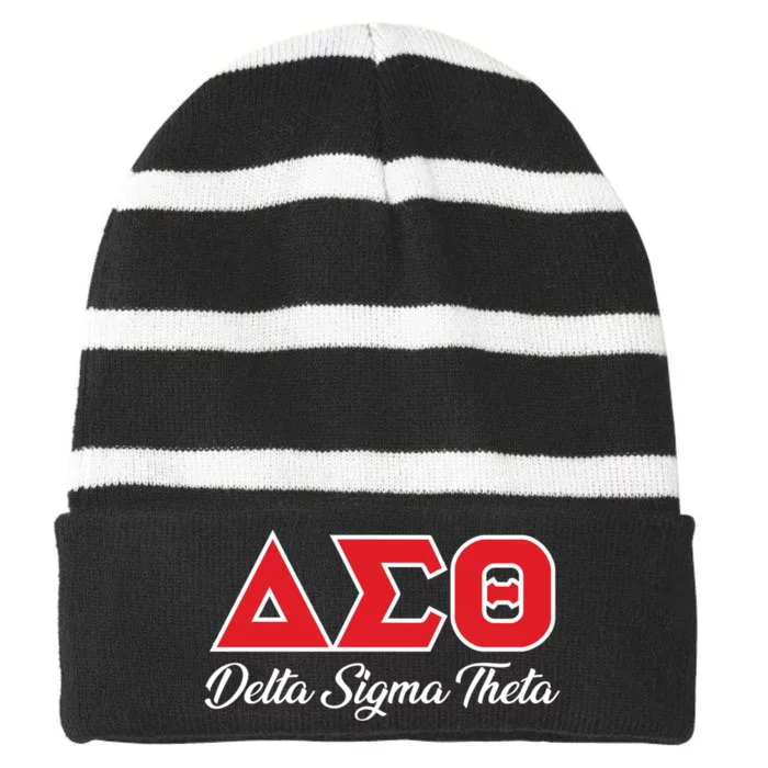 Delta Sigma Theta Sorority Paraphernalia Delta 1913 Hbcu Striped Beanie with Solid Band