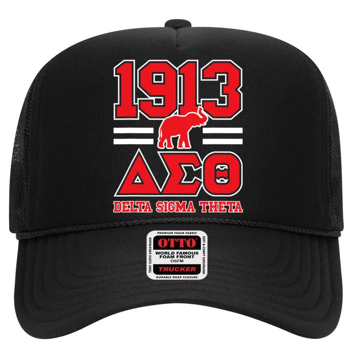 Delta Sigma Theta Sorority Paraphernalia Delta 1913 Hbcu High Crown Mesh Trucker Hat