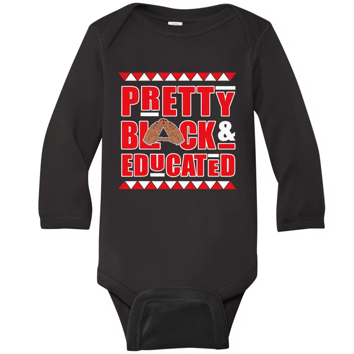 Delta Sigma Theta Sorority Black History Month Educated Hbcu Baby Long Sleeve Bodysuit