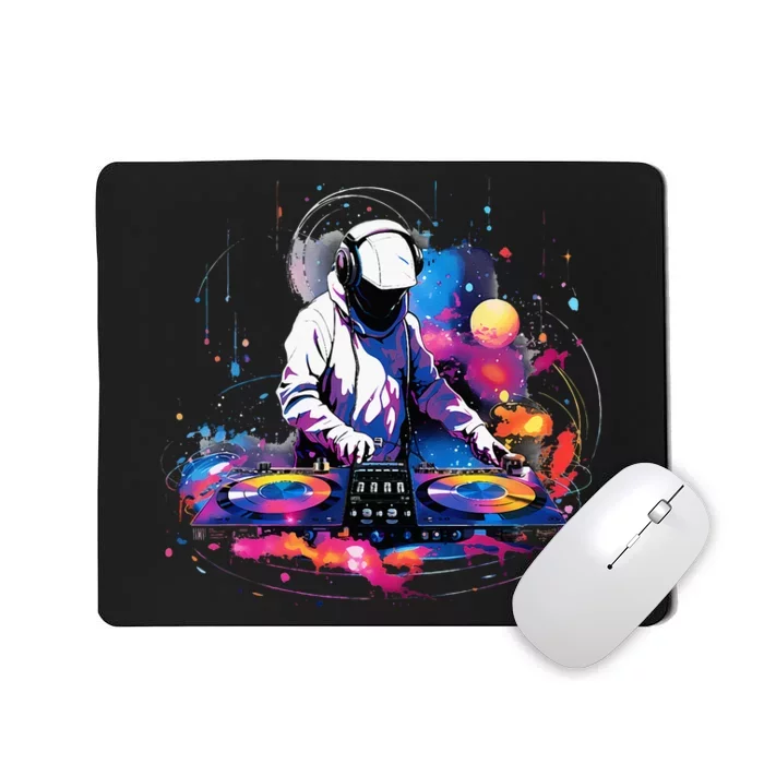 Dj Space Turntable Disc Jockey Astronaut Mixer Mousepad