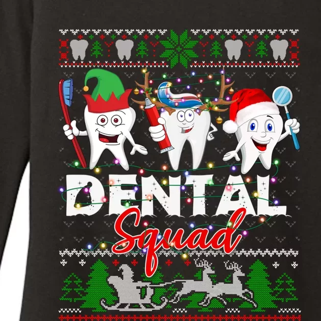 Dental Squad Teeth Santa Reindeer Ugly Christmas Sweater Great Gift Womens CVC Long Sleeve Shirt