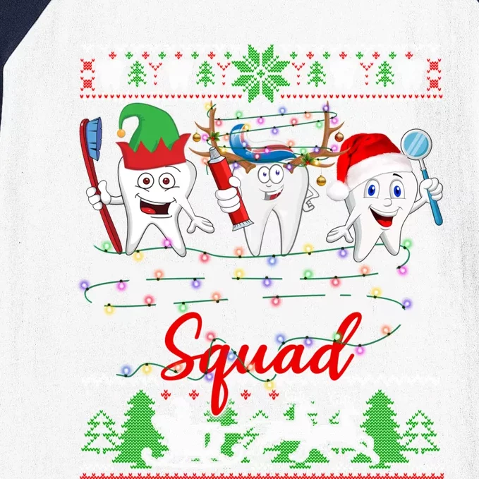 Dental Squad Teeth Santa Reindeer Ugly Christmas Sweater Great Gift Baseball Sleeve Shirt