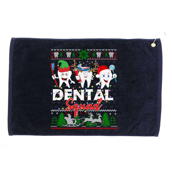 Dental Squad Teeth Santa Reindeer Ugly Christmas Sweater Great Gift Grommeted Golf Towel