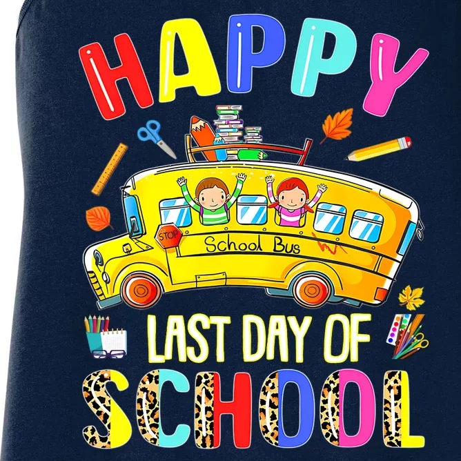 Duty Student Teacher Happy Last Day Of School Bus Driver Off Women's Racerback Tank