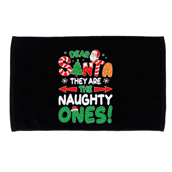 Dear Santa They Are The Naughty Ones Funny Christmas Gifts Microfiber Hand Towel