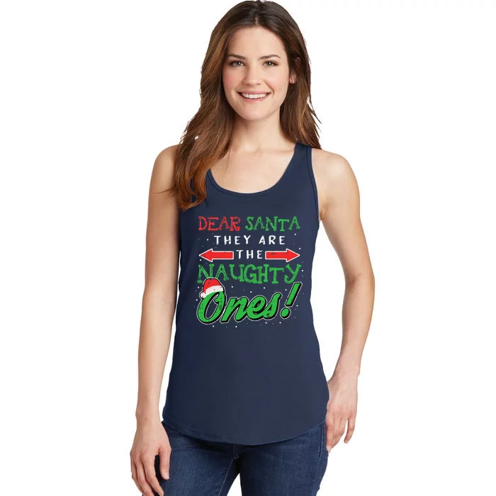 Dear Santa They Are The Naughty Ones Funny Christmas Gifts Ladies Essential Tank