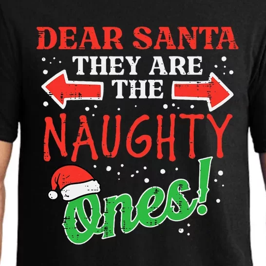 Dear Santa They Naughty Ones Christmas Xmas Pajama Set