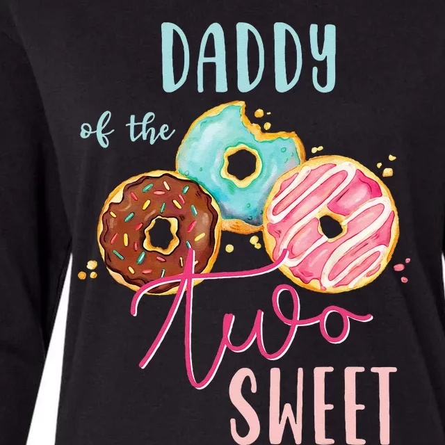 Daddy Sweet Two Donut Birthday Party Theme Girl Womens Cotton Relaxed Long Sleeve T-Shirt