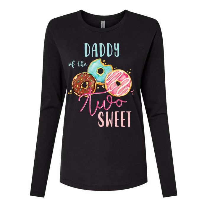 Daddy Sweet Two Donut Birthday Party Theme Girl Womens Cotton Relaxed Long Sleeve T-Shirt