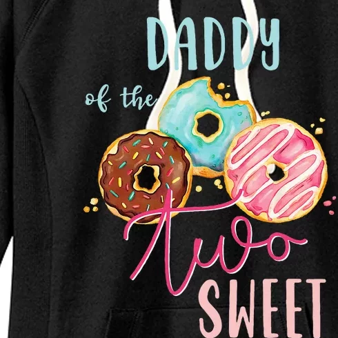 Daddy Sweet Two Donut Birthday Party Theme Girl Women's Fleece Hoodie