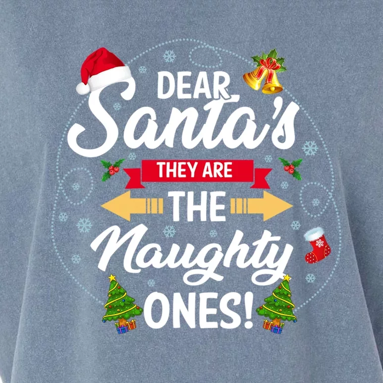 Dear Santa They Are The Naughty Ones Funny Christmas Gift Garment-Dyed Women's Muscle Tee