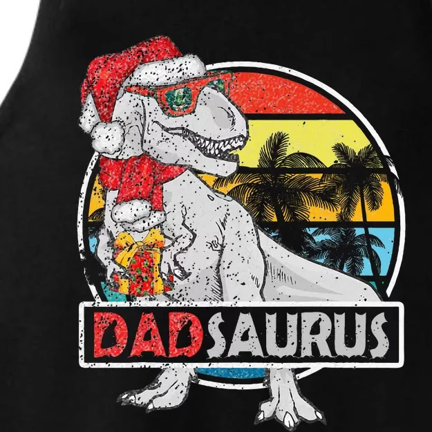 Dad Saurus T Rex Dinosaur Family Matching Xmas Christmas Ladies Tri-Blend Wicking Tank