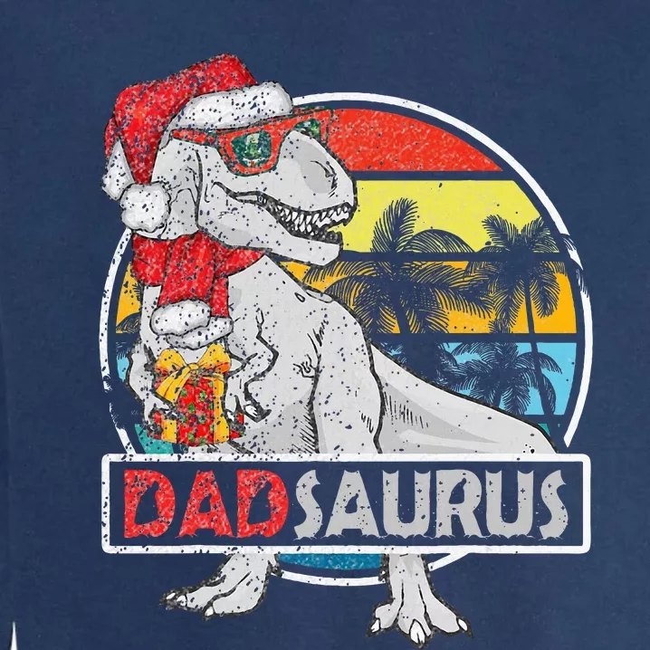 Dad Saurus T Rex Dinosaur Family Matching Xmas Christmas Garment-Dyed Sweatshirt