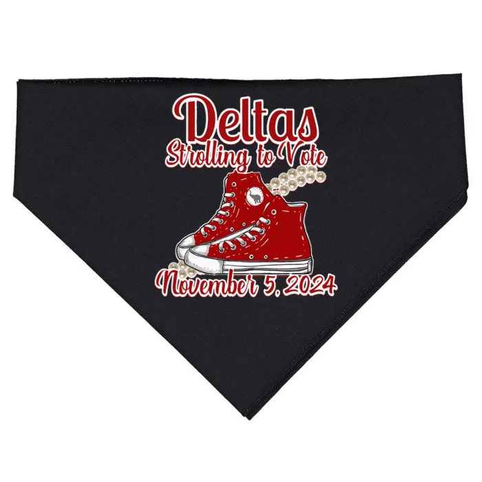 Deltas Strolling To Vote November 5 2024 Chucks And Pearls USA-Made Doggie Bandana