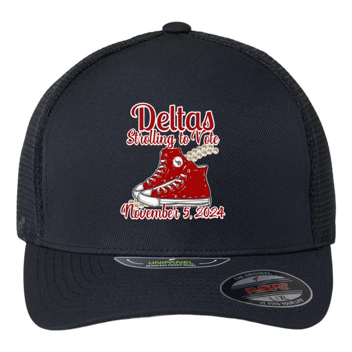 Deltas Strolling To Vote November 5 2024 Chucks And Pearls Flexfit Unipanel Trucker Cap