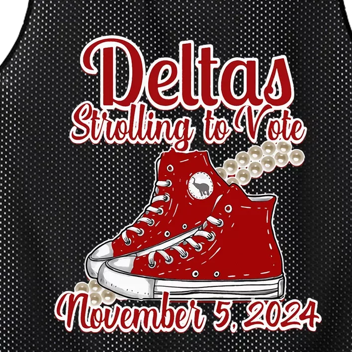 Deltas Strolling To Vote November 5 2024 Chucks And Pearls Mesh Reversible Basketball Jersey Tank