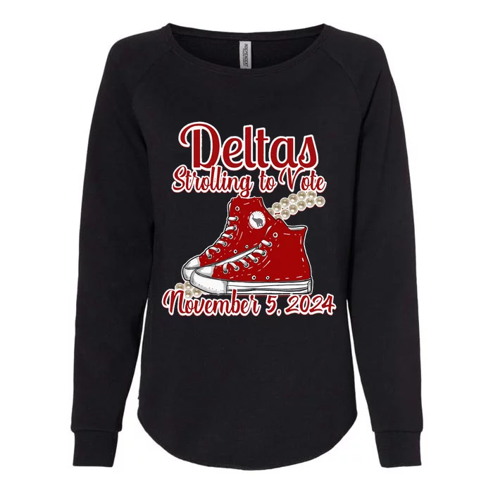 Deltas Strolling To Vote November 5 2024 Chucks And Pearls Womens California Wash Sweatshirt