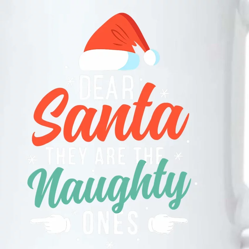 Dear Santa They Are The Naughty Ones Humorous Family Costume Black Color Changing Mug