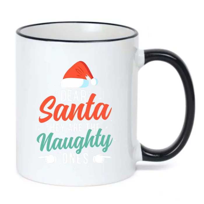 Dear Santa They Are The Naughty Ones Humorous Family Costume Black Color Changing Mug