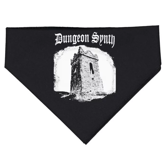 Dungeon Synth Tower Castle Dark Gothic Creepy Castle Vibe USA-Made Doggie Bandana