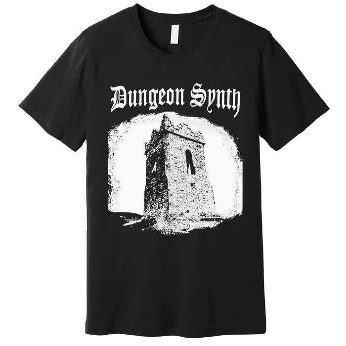 Dungeon Synth Tower Castle Dark Gothic Creepy Castle Vibe Premium T-Shirt