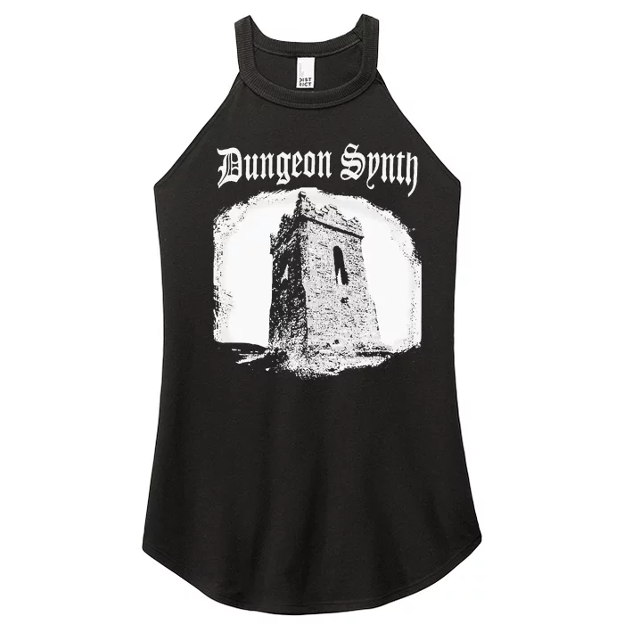 Dungeon Synth Tower Castle Dark Gothic Creepy Castle Vibe Women’s Perfect Tri Rocker Tank