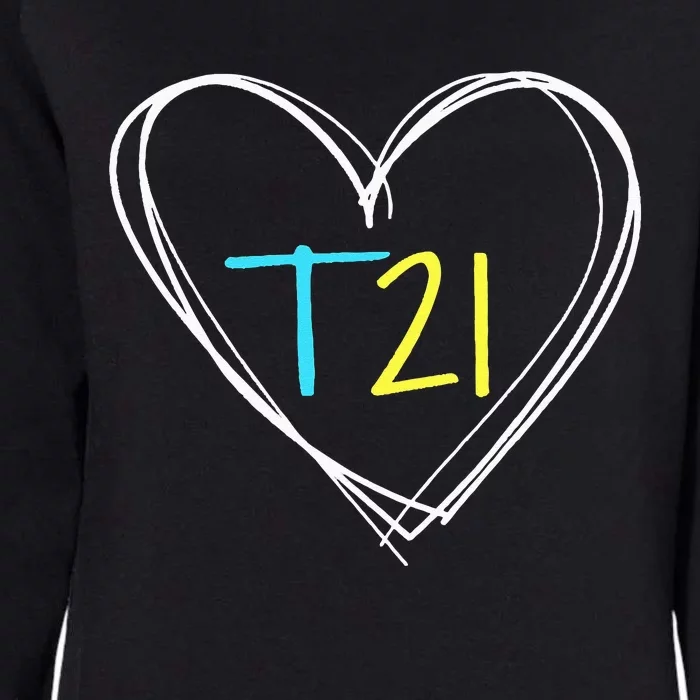 Down Syndrome T21 Awareness For Women With Hearts Womens California Wash Sweatshirt