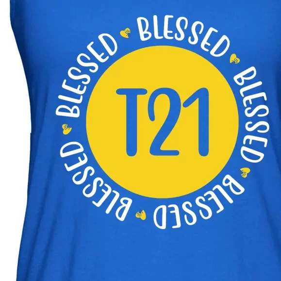 Down Syndrome T21 Blessed Awareness Ladies Essential Flowy Tank