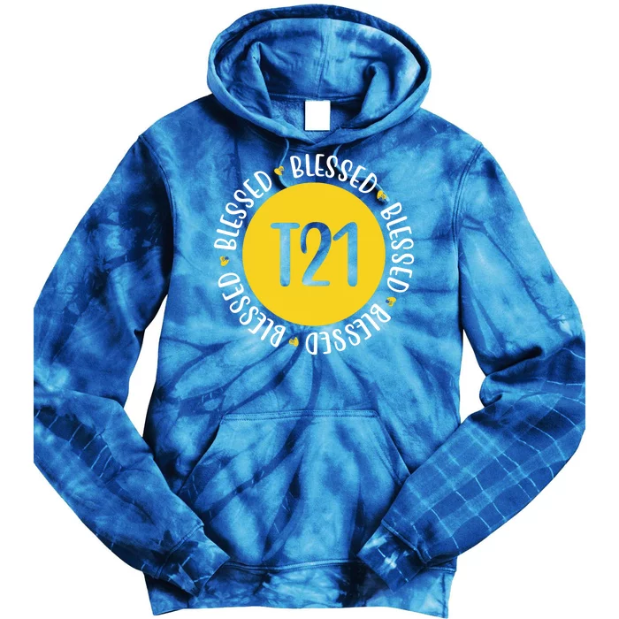 Down Syndrome T21 Blessed Awareness Tie Dye Hoodie