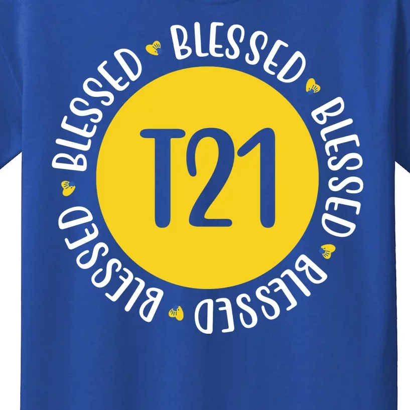 Down Syndrome T21 Blessed Awareness Kids T-Shirt