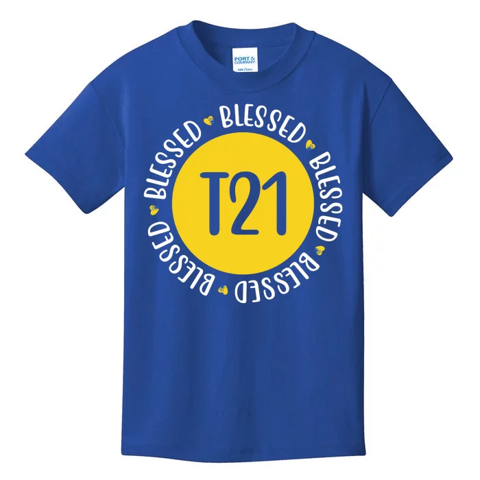 Down Syndrome T21 Blessed Awareness Kids T-Shirt