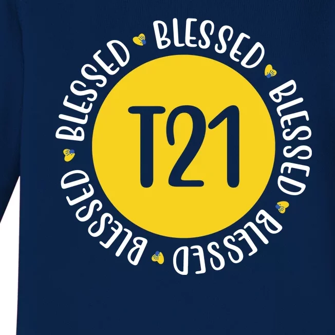 Down Syndrome T21 Blessed Awareness Baby Long Sleeve Bodysuit