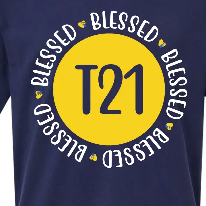 Down Syndrome T21 Blessed Awareness Sueded Cloud Jersey T-Shirt