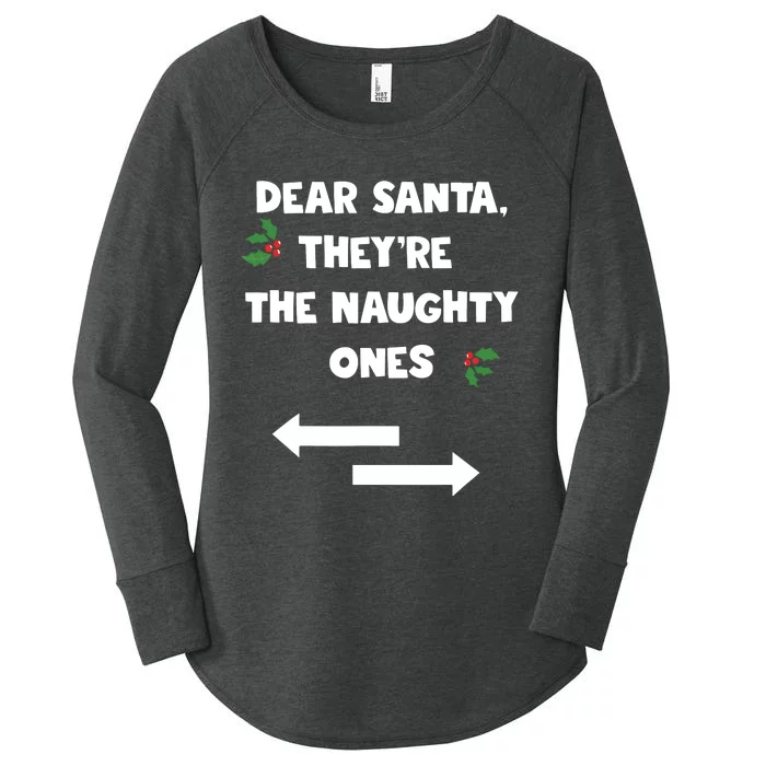 Dear Santa They Are The Naughty Ones Funny Christmas Women's Perfect Tri Tunic Long Sleeve Shirt