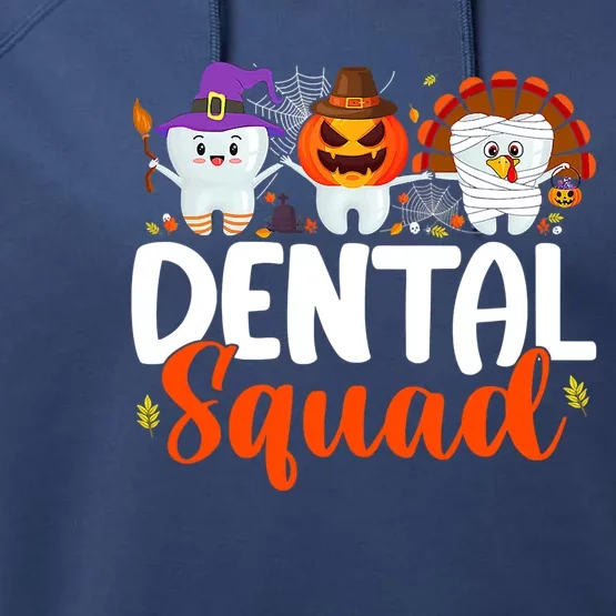 Dental Squad Tooth Dentist Thanksgiving Halloween Family Gift Performance Fleece Hoodie