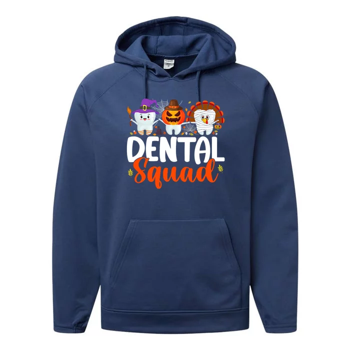 Dental Squad Tooth Dentist Thanksgiving Halloween Family Gift Performance Fleece Hoodie