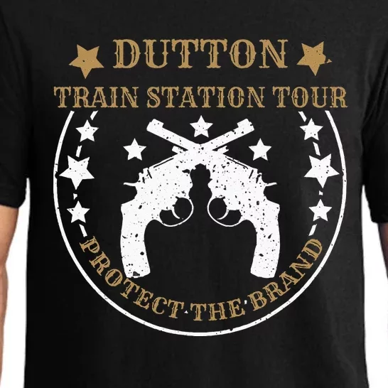 Dutton Station Tours Protect Sarcastic Saying Pun Gag Short Sleeve Pajama Set