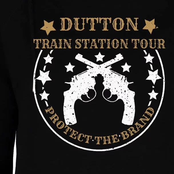 Dutton Station Tours Protect Sarcastic Saying Pun Gag Short Sleeve Womens Funnel Neck Pullover Hood