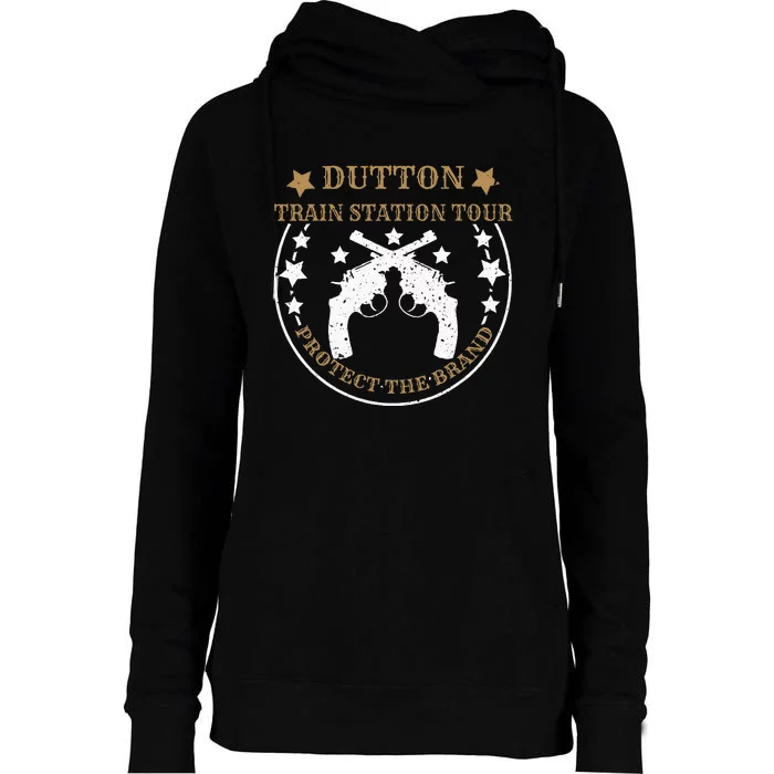 Dutton Station Tours Protect Sarcastic Saying Pun Gag Short Sleeve Womens Funnel Neck Pullover Hood