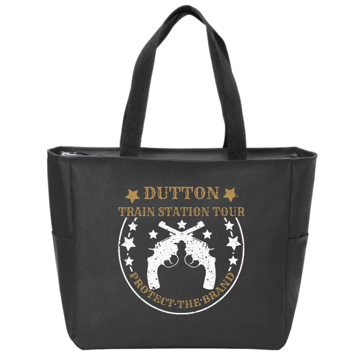 Dutton Station Tours Protect Sarcastic Saying Pun Gag Short Sleeve Zip Tote Bag