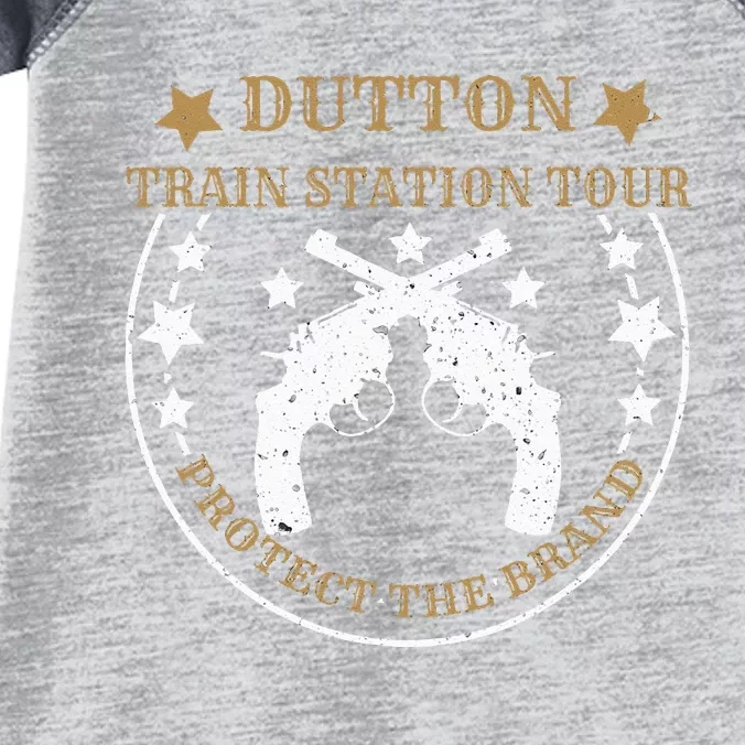 Dutton Station Tours Protect Sarcastic Saying Pun Gag Short Sleeve Infant Baby Jersey Bodysuit