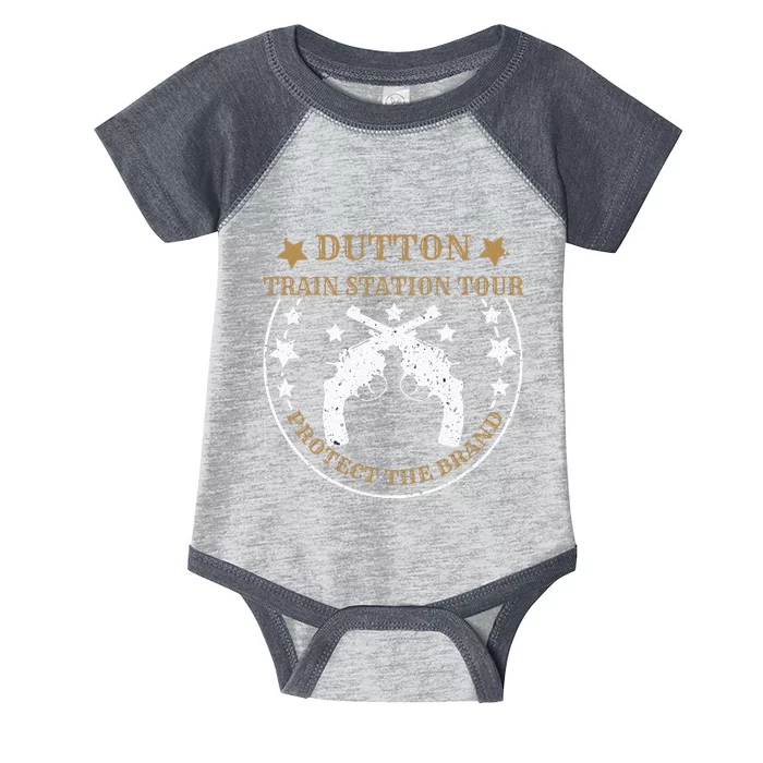 Dutton Station Tours Protect Sarcastic Saying Pun Gag Short Sleeve Infant Baby Jersey Bodysuit